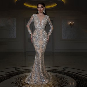 open lace back dress Primavera 4534 Beaded Sequin Prom Dress Corset Formal Gown 8 / Black Gold
