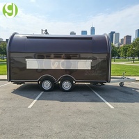Goeasy Petite Remorque Alimentaire en Fibre de Verre, Camion de Restauration Mobile pour Pizza avec Cuisine Complète à Vendre, pour Confiserie