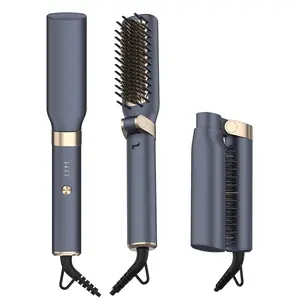 Golden Supplier Portable Foldable Ceramic Styling Straightening Brush Hair Straightener Comb