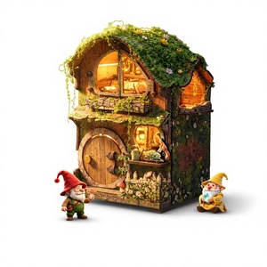 Kit de bricolage en bois pour serre-livres, modèle de maisonnette Ivy Cottage, puzzle 3D, décoration d'étagère, cadeau créatif pour adolescents et adultes - Product Image 1
