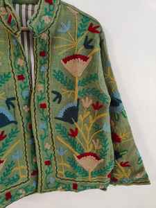 Chaqueta Suzani de Algodón Estilo Bohemio, Bordado Floral Colorido, Abrigo Étnico TNT para Mujer, Ropa para Festivales Gitanes - Product Image 3