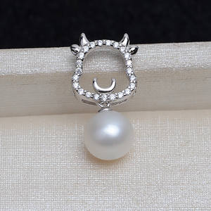 Pendentif Wenchi en argent S925 avec perle de 8-14 mm, accessoires de bricolage, plateau vide, composant de bijoux du zodiaque, 14157 Chine - Product Image 3