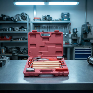 Kit d'outils de réparation de panneau de carrosserie de 9 pièces avec poignées en bois Outils de véhicule pour battre les marteaux - Product Image 1