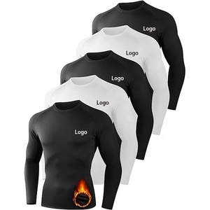 Chemise <span class=keywords><strong>thermique</strong></span> pour homme, doublée de <span class=keywords><strong>polaire</strong></span>, manches longues, sous-vêtement de sport, haut <span class=keywords><strong>thermique</strong></span> pour temps froid - Product Image 1