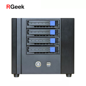 RGEEK Mạng NAS Lưu Trữ <span class=keywords><strong>SECC</strong></span> Máy Chủ Chassis Home Sử Dụng Dữ Liệu Lưu Trữ Bàn Top Mini-ITX NAS Trường Hợp 4 Bays Máy Chủ Chassis - Product Image 1