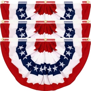United States Half Fan <b>Banner</b> with Pleated Stars Wholesale Indoor Outdoor Promotional Bunting Flag with Grommets - Product Image 1