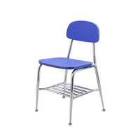 Table et chaises d'école avec panier plat, chaises en plastique dur thermosoudé
