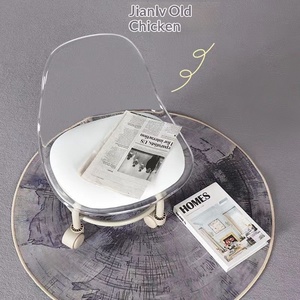 Taburete Pequeño de Acrílico Transparente con Ruedas Universales Giratorias, Silla de Aprendizaje para Niños, Silla de Piso para Personas Perezosas - Product Image 2