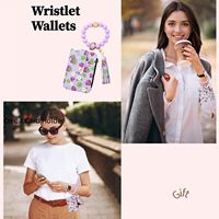 Gantungan Kunci Dompet Buah Wanita Tempat Kartu Identitas Tas Manik-manik Silikon Buah Vertikal Horizontal Gelang Dompet Koin Gantungan Kunci