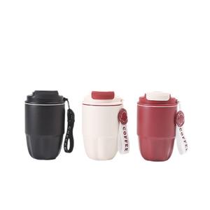Gobelet isotherme en acier inoxydable 304, mini tasse à café portable, thermos de voyage avec paille pour femmes, usage au bureau - Product Image 1
