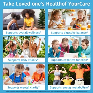 Gummies Détox pour Enfants au Zéolite, Marque Privée OEM ODM, 9-en-1 Oméga-3 Magnésium Sureau Vitamine D3 C B12 Zinc Sans Sucre pour Enfants - Product Image 6