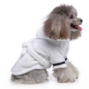 Accappatoio per Cani in Flanella di Poliestere, Stile Moderno, per Bulldog Francese e Gattini di Piccola/Media Taglia, Abbigliamento per Animali Domestici Stile Hotel per Tutte le Stagioni - Product Image 3