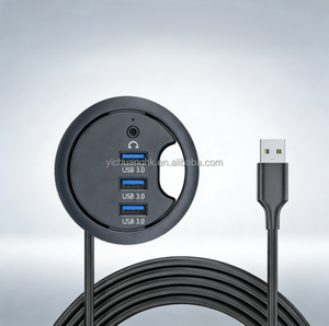 Hub USB-C 4 en 1 de Plástico con 2 Puertos USB 3.0, Puerto de Audio, Adaptador de Carga Tipo-C para Laptops, Teléfonos y Tabletas - Product Image 1