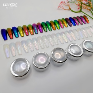Poudre de Soie Lisse en Gros Effet Aurore, Poudre de Perle Blanche pour Nail Art, Poudre de Fée Clair de Lune - Product Image 5