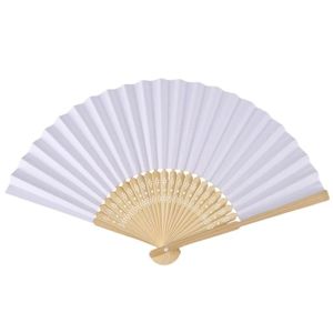 Abanico de <span class=keywords><strong>mano</strong></span> de bambú plegable con logotipo impreso personalizado al por mayor, <span class=keywords><strong>abanicos</strong></span> de papel blanco de <span class=keywords><strong>mano</strong></span> de madera para boda - Product Image 1