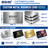 Cartes de visite professionnelles en métal personnalisées, acier inoxydable 0,5/0,8 mm, logo gravé, découpe laser, cartes nominatives pour l'image de marque d'entreprise