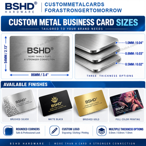 Tarjetas de Visita Metálicas Personalizadas de Acero Inoxidable de 0.5/0.8mm con Logotipo Grabado y Corte Láser para Marca Corporativa - Product Image 3