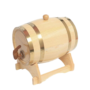 Barril de Cerveza de Roble de 20L con Forma de Barril, Acabado Mate, con Soporte, Grifo y Tapón, Sin Revestimiento, Hermético, para Cerveceros, Destiladores y Productores de Vino - Product Image 1