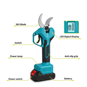 Sécateur sans fil portatif 50 mm à 2 vitesses, sans balais, avec poignée en plastique, écran numérique et alimentation par batterie pour bricolage - Product Image 4
