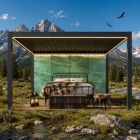 Pergola en aluminium avec toit motorisé, gazebo à lames orientables imperméable, pavillon électrique, pour usage commercial, extérieur, hôtel, restaurant, balcon