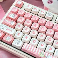 Kawaii Keycaps for Mechanical Keyboard MOA Profile PBT Material Dye-Sublimation MX Type Cute Keycap Girl Series