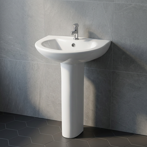 Vistaar White Ceramic Round <b>Full</b> Pedestal Wash Basin Lavabo Sink Stand Modern Bathroom Sanitary Ware India Factory - Product Image 1