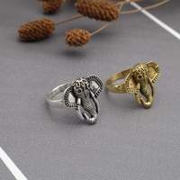 Bague élégante en laiton style Art Déco avec motif éléphant, bijoux bohèmes pour hommes et femmes, couleur or et argent, idée cadeau idéale