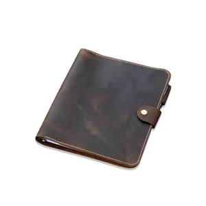 PU <strong>folder</strong> High Quality Luxury Black Leather 3 ring binder padfolio Hand Made Business <strong>smart</strong> document Padfolio Portfolio <strong>Folder</strong> - Product Image 3