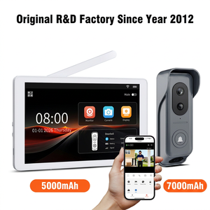 Battery Powered <b>Video</b> Door Phone Home Security <b>Doorbell</b> System 8-Inch Touch Screen Dual Cameras Solar-Powered IP55 Door - Product Image 1