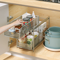 Keuken uittrekbare meerlaags onderkast organizer opbergplank, aanrecht kast organizer voor keuken cosmetica en kleine spullen