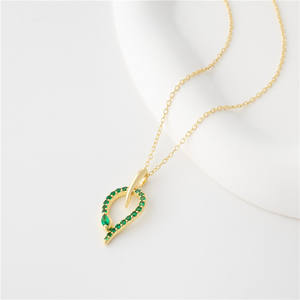 New S925 Sterling Silver Round-Cut <b>Green</b> Zircon Snake Pendant <b>Necklace</b> for Women - Product Image 3