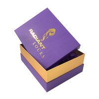 Boîte d'emballage d'extension de cheveux pour perruque avec logo en feuille d'or personnalisée de haute qualité en satin de soie pour l'affichage et le stockage