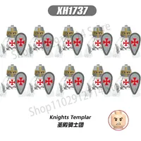 10 件/套历史中世纪斯巴达英雄十字军罗马士兵积木可动人偶积木玩具适合 14 岁以上儿童