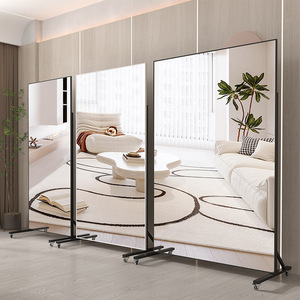 Çıkarılabilir tam boy vücut ayna büyük boy dikdörtgen ayakta ayna ile tekerlek zemin ayakta boy aynası oturma odası için - Product Image 1