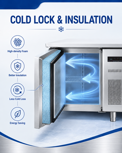 Refrigerador comercial de acero inoxidable con congelador bajo mostrador para <span class=keywords><strong>cocina</strong></span> profesional - Product Image 4