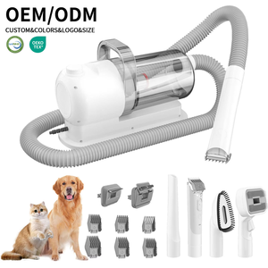 Aspirateur pour animaux de compagnie OEM ODM, kit de nettoyage complet pour animaux, aspirateur pour poils de chien et de chat avec <span class=keywords><strong>tondeuse</strong></span>, blanc et noir - Product Image 1
