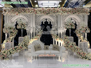 งดงามแกรนด์แผนกต้อนรับงานแต่งงานเวทีโมร็อกโกแรงบันดาลใจตกแต่งเวทีงานแต่งงานหรูหราแผนกต้อนรับจัดงานแต่งงานฟังก์ชั่นชุดเวที - Product Image 4