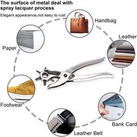 Haute qualité économiser du travail 6 trous robuste rotatif en cuir poinçon ceinture perforateur outil pour le cuir