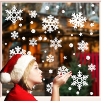 Pegatinas estáticas para ventanas con diseño de copo de nieve navideño para decoración navideña y de Año Nuevo, en dorado, plateado y blanco.