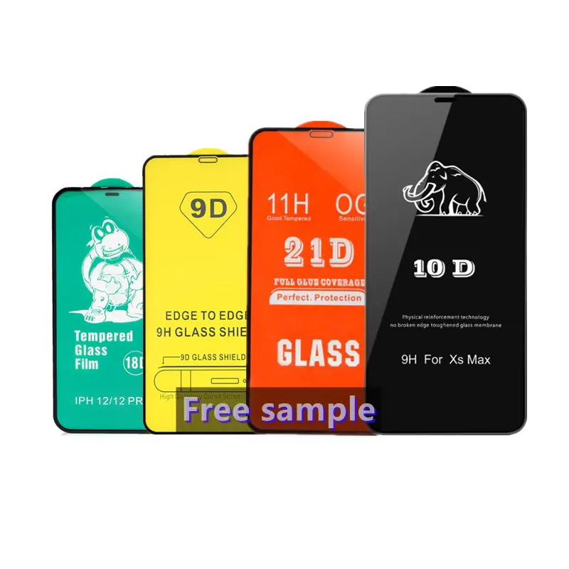 2.5D Mobile Screen Protector 9D 21D 10D 18D 9H S22 Tempered Glass For Iphone Samsung