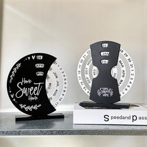 Calendario Perpetuo da Scrivania in Legno <span class=keywords><strong>Moderno</strong></span> e Resistente, Decorazione da <span class=keywords><strong>Ufficio</strong></span> da Appendere <span class=keywords><strong>per</strong></span> Natale - Product Image 1