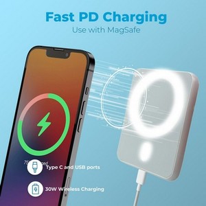 Batterie externe portable magnétique sans fil Type C 5000 mAh 15 W de qualité supérieure, vente en gros d'usine, personnalisable, pour téléphone – Meilleures ventes - Product Image 2