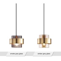 Abat-jour en verre nordique chevet suspendu lumière moderne or verre LED Restaurant pendentif lumière créative LED lustre