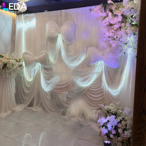 LEDA Modern Customized Wedding Backdrop Bow <b>Curtain</b> Fabric for Wedding Decoration Archway Ceremony Party Decoration - Product Image 2