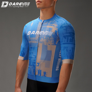 Jersey de <span class=keywords><strong>Ciclismo</strong></span> MTB de Manga Corta Transpirable Darevie Ropa de <span class=keywords><strong>Ciclismo</strong></span> Profesional de Finlandia <span class=keywords><strong>Azul</strong></span> y Rosa de Fábrica - Product Image 2