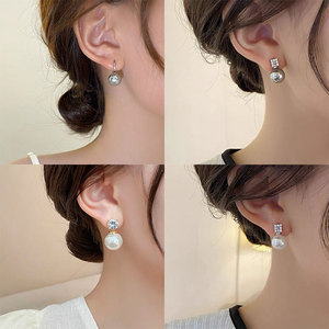 Boucles <span class=keywords><strong>d</strong></span>'oreilles en perles <span class=keywords><strong>d</strong></span>'aiguille <span class=keywords><strong>d</strong></span>'argent rétro françaises boucles <span class=keywords><strong>d</strong></span>'oreilles exquises de niche simples boucles <span class=keywords><strong>d</strong></span>'oreilles de tempérament de haute qualité à la mode - Product Image 3