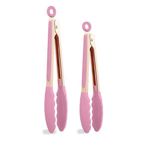 คีมครัวพรีเมี่ยมซิลิโคนไม่ติดสแตนเลสบาร์บีคิวทําอาหารย่างล็อคอาหารคีมสแตนเลสคีมครัว - Product Image 4