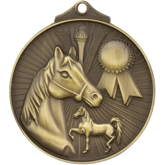 Medalla de caballo 3D personalizada oro antiguo cobre plata cordón medalla flujo caballo deporte milagroso premio en blanco medalla personalizada con logotipo