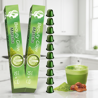 Capsules de Matcha OEM Reishi Collagen Latte, Matcha de qualité cérémonielle 5A, favorisent la santé de la peau, des cheveux et des ongles.