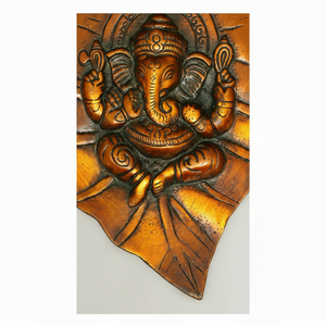 พระพิฆเนศผนังทองเหลือง8นิ้วทำด้วยมือสำหรับให้เป็นของขวัญ - Product Image 1